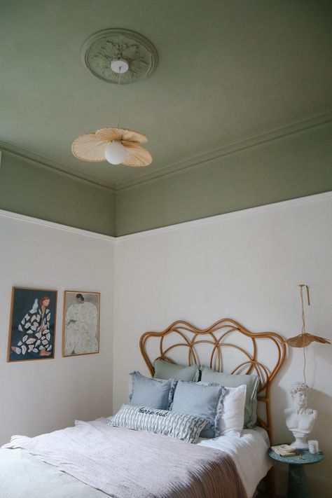 painted ceiling Kate Spiers, Bedroom Revamp, Paid Partnership, Guest Bedroom Makeover, Camera Car, Casa Country, Paris Style, Decorating Advice, Relaxing Bedroom