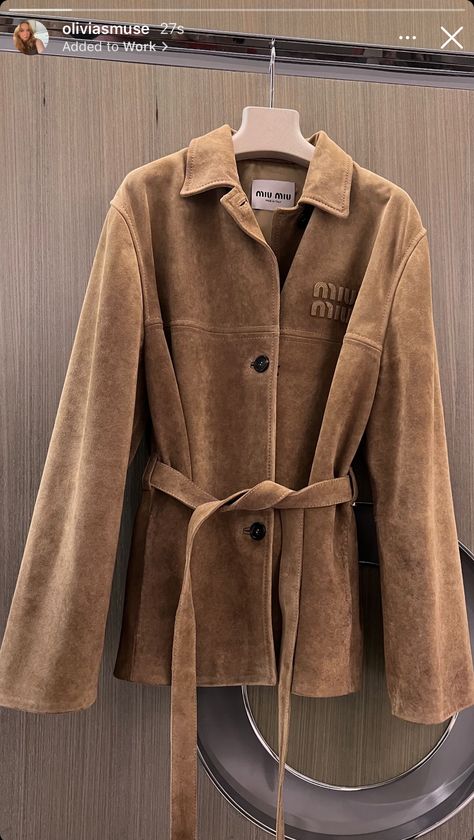 Miu Miu Puffer, Miu Miu Coat, Miu Miu Jacket, Outwear Women, Brown Coat, Brown Jacket, Leather Outfit, Suede Jacket, Wool Jacket