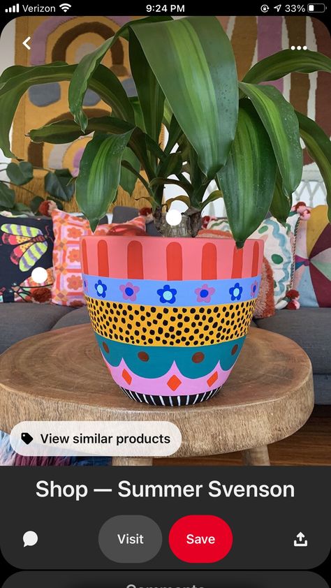 Painting Ideas Pots, Painting A Plant Pot, Painted Pots Diy Creative, Cute Flower Pot Painting Ideas, Painting Plant Pots Ideas, Pot Painting Ideas Creative, Plant Pot Painting Ideas, Eclectic Crafts, Flower Pot Designs