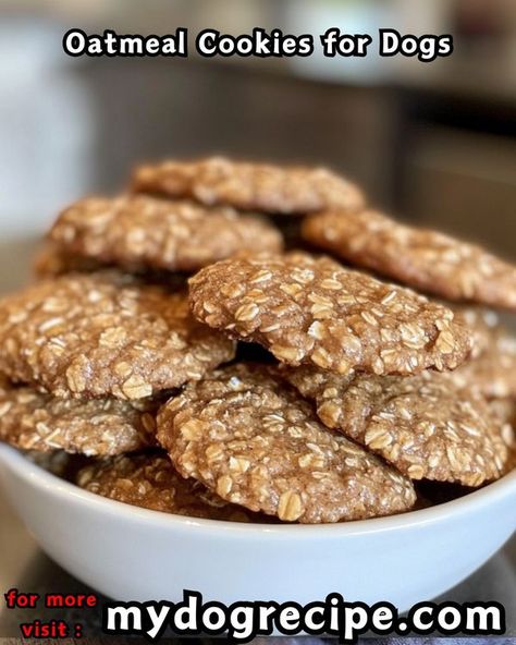 Food With Oats, Cookies For Dogs, Dog Cookies, Natural Peanut Butter, Dog Recipes, Homemade Dog Food, Homemade Dog, Oatmeal Cookies, Ripe Banana