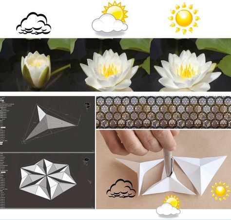 Innovations in dynamic architecture - IOS Press Croquis, Sun Concept Architecture, Kinetic Architecture Concept, Flower Architecture Design, Sunflower Architecture, Flower Concept Architecture, Architectural Forms Concept Shape, Design Concept Architecture Inspiration, Architecture Inspired By Nature