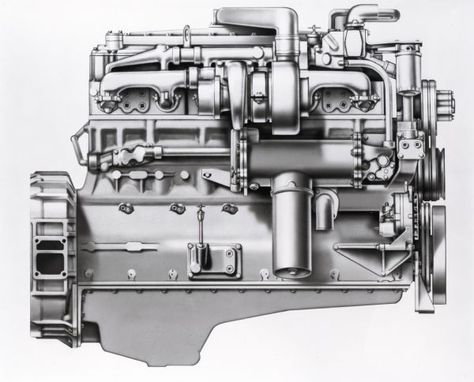 Cummins Diesel Engine | Photograph | Wisconsin Historical Society Engineering Quotes, Cummins Diesel Engines, Diesel Mechanics, Cummins Diesel, Engineering Gifts, Engineering Projects, Advantages And Disadvantages, Cummins Engine, Big Rig Trucks