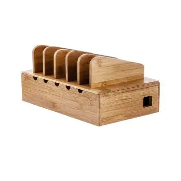 Prosumer's Choice Natural Bamboo Charging Station Rack Review | Apartment Therapy Best Charging Station, Mobile Charging Station, Floor Cord Cover, Charging Station Organizer, Phone Charging Stations, Cell Phone Charging Station, Device Storage, Mobile Charging, Cable Storage