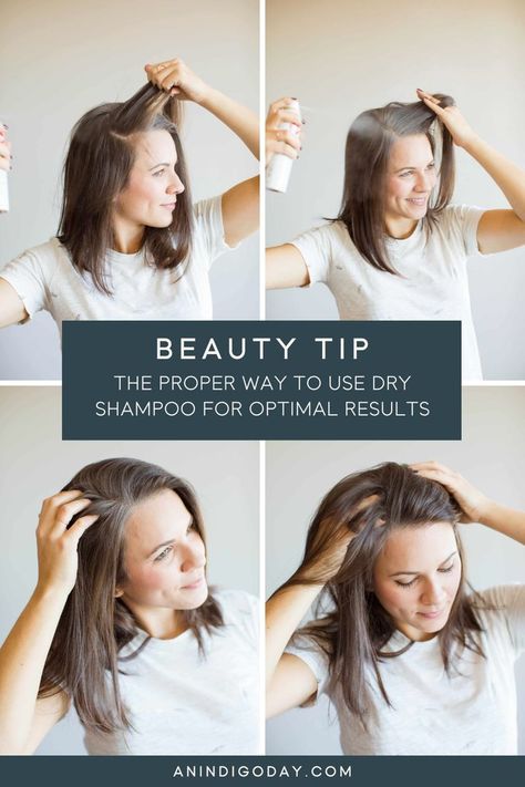 Are you looking for a way to instantly refresh your hair between washings? Dry shampoo is the perfect solution! With dry shampoo, you can skip a day—or two!—of washing your hair without anyone ever knowing. Keep reading to learn how to use dry shampoo for maximum effectiveness and lasting refreshment. Check out this step by step tutorial on how to use dry shampoo to revive your dirty hair. How To Apply Dry Shampoo, Dry Shampoo How To Use, How To Use Dry Shampoo, Overnight Hair Mask, Good Dry Shampoo, Klorane Dry Shampoo, Best Dry Shampoo, Washing Your Hair, Using Dry Shampoo