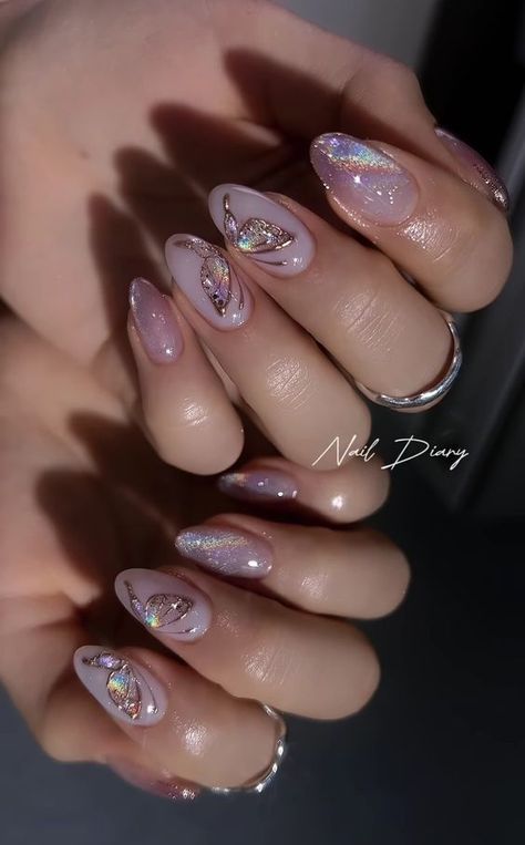 Nail Jelly Polish Design, Nail Birthday Design, Pastel Gel Nail Designs, Translucent Nails Design, Pink Manicure Designs, Pretty Nails Design Inspiration, Tulip Nail Art Designs, Ballet Nails Designs, Nail Designs Simple Classy