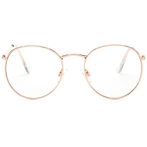 GLANCE EYEWEAR Women's Round Metal Sunglasses (265 MXN) ❤ liked on Polyvore featuring accessories, eyewear, sunglasses, gold, round metal glasses, clear lens sunglasses, uv protection glasses, round sunglasses and round lens glasses Glasses Frames For Girl, Clear Round Glasses, Gold Round Glasses, Rounded Glasses, Round Metal Glasses, Clear Lens Sunglasses, Gold Rimmed Glasses, Glasses Frames Trendy, Round Lens Sunglasses