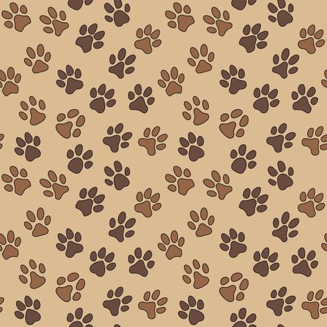 Brown Pattern with Dog or Cat Paw Prints vector seamless background Brown Dog Wallpaper, Dog Paw Pattern, Paw Print Background, Paw Background, Dog Scrapbook, Cat Background, Cat Paw Print, Brown Pattern, Dog Paw Print