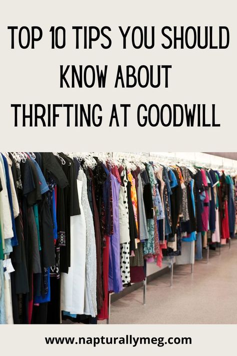 Click the link to read 10 tips you should know about thrifting at goodwill. Thrift Store Finds Clothes, Goodwill Shopping Secrets, Reselling Thrift Store Finds, Goodwill Outfits, Thrift Flip Clothes, Thrift Store Fashion, Thrift Store Outfits, Thrift Store Shopping, Thrift Store Refashion