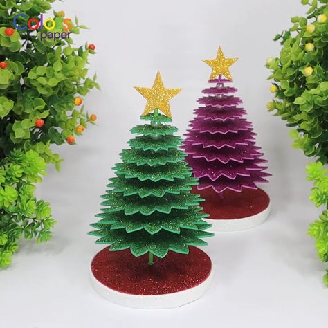 Superb Christmas Tree Making Idea with EVA🎄Easy Way to Make It⭐DIY Cute Christmas Decor | Superb Christmas Tree Making Idea with EVA🎄Easy Way to Make It⭐DIY Cute Christmas Decor. In this video, you can learn how to make DIY Christmas Tree step... | By Colors Paper Christmas Tree Making, Foam Christmas Ornaments, Cute Christmas Decor, Recycled Christmas Tree, Diy Paper Christmas Tree, Paper Flower Garlands, Paper Christmas Decorations, How To Make Christmas Tree, Christmas Tree Decorations Diy