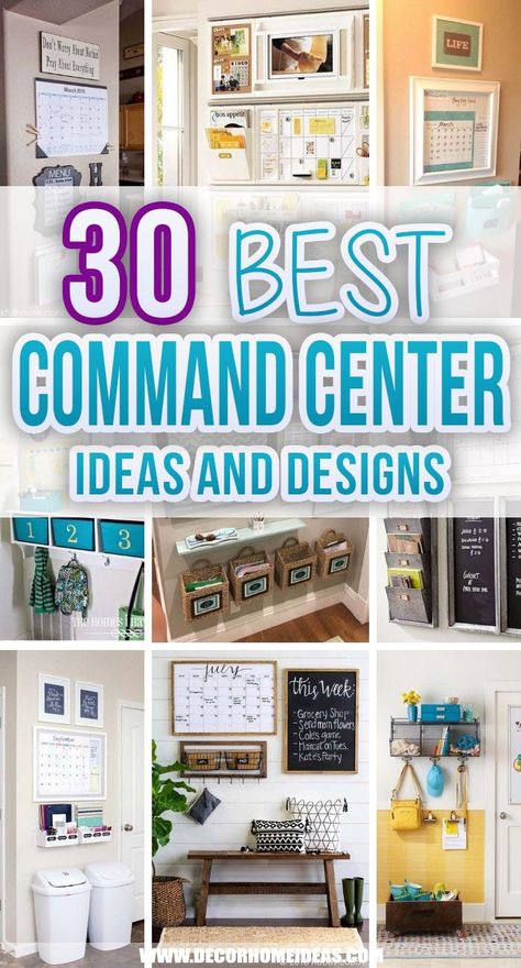 30 Creative Command Center Ideas For Instant Declutter | Decor Home Ideas Kitchen Command Center Wall Small Spaces, Mom Command Center Wall, Command Centre Ideas, Office White Board Ideas, Command Center Wall Ideas, White Board Ideas Organizations, Office Organization Wall, Kitchen Command Center Wall, Office White Board