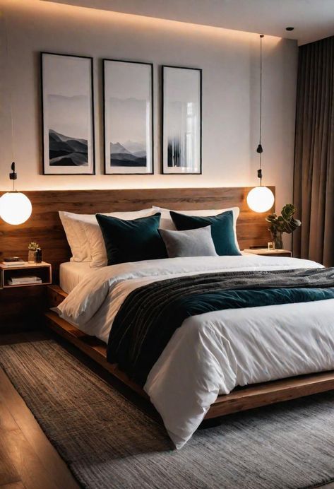 Bilik Tidur Lelaki, Neutral Bed, Idea Bilik Tidur, Reka Bentuk Bilik Tidur, Hiasan Bilik Tidur, Interior Design Per La Casa, Minimalist Bedroom Design, Apartment Bedroom Decor, Creative Bedroom