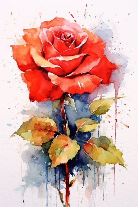 Discover the beauty of our Radiant Red Rose Watercolor Painting, a piece that combines watercolor strokes with vibrant colors to bring the rose's elegance to life. This artwork is a perfect addition to any space, adding a touch of vibrancy and beauty. Ideal for rose lovers and art enthusiasts alike, this painting is a testament to the timeless allure of the red rose. 🌹 Click The Pin To Learn More Roses Watercolour Painting, Rose Art Painting, Red Rose Watercolor, Roses Watercolor Painting, Room Art Painting, Rose Watercolor Painting, Living Room Art Painting, Watercolour Roses, Rose Paintings