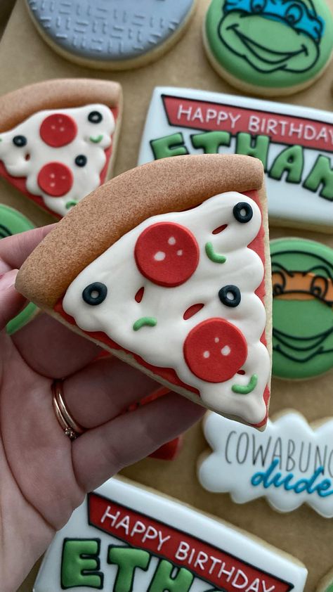 Emily Perkins (@thecookiedesigner) • Instagram photos and videos Pizza Slice Cookies Decorated, Emily Perkins, Cookie Pizza, Decorating Cookies, September 22, Icing Cookies, Royal Icing Cookies, In The Mood, Royal Icing