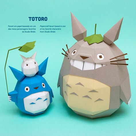 Totoro Papercraft Templates, Ghibli Papercraft, Patron Cube, Anime Paper, Papercraft Templates, Paper Toy, Anime Crafts, Paper Animals, 3d Paper Crafts