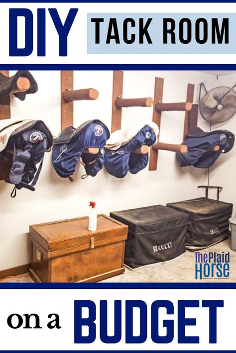 Saddle Racks Diy, Tack Room Design Ideas, Horse Tack Organization Ideas, Tackroom Organization, Tack Room Ideas Diy, Diy Horse Barn Ideas, Tack Room Organization Diy, Horse Tack Room Organization, Tackroom Ideas Equestrian