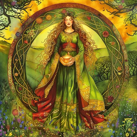 In Irish mythology, Danu is associated with the Tuatha dé Danann, possibly meaning "the peoples of the goddess Danu." While not explicitly named in original texts, Victorian folklorists tied Danu to motherhood and agricultural abundance. The etymology of her name is debated, possibly rooted in the Old Irish term "dán," meaning “artistic skill” or “poem.” 🌿 Although not directly part of extant Irish folklore, Danu is sometimes linked with Anu and resembles the Welsh figure Dôn from Mabinogion... Danu Celtic Goddess, Danu Goddess Celtic Mythology, Irish Folklore Art, Tuatha De Danann Art, Goddess Of Abundance, Dana Goddess, Danu Goddess, Celtic Goddesses, Freya Goddess