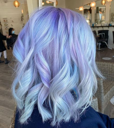 Icy Blue Short Hair, Light Blue Hair Color, Pastel Pink Hair Dye, Pastel Purple Hair, Pastel Rainbow Hair, Pastel Blue Hair, Blue Hair Color, Light Blue Hair, Pink Hair Dye