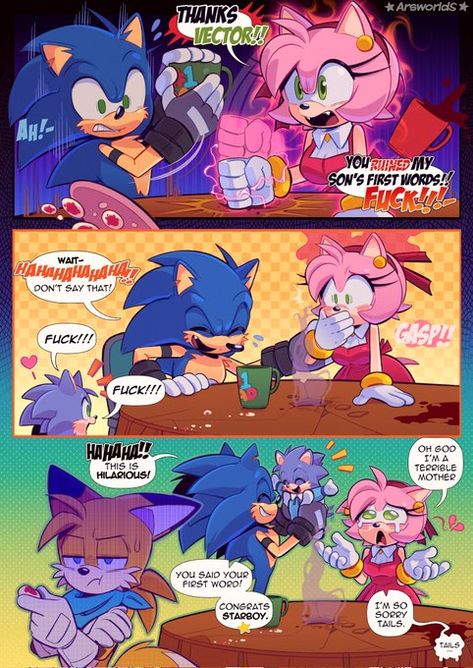 Sonic X Amy Comic, Sonic And Friends, Sonic And Tails, Sonamy Comic, Sonic Videos, Action Anime, Sonic Mania, Sonic Heroes, Sonic And Amy