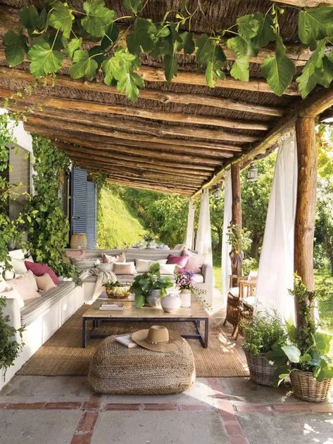 Patio Design, Outdoor Rooms, Rustic Pergola, Rustic Patio, Pergola Patio, Backyard Patio Designs, Garden Cottage, Backyard Landscaping Designs, Garden Room