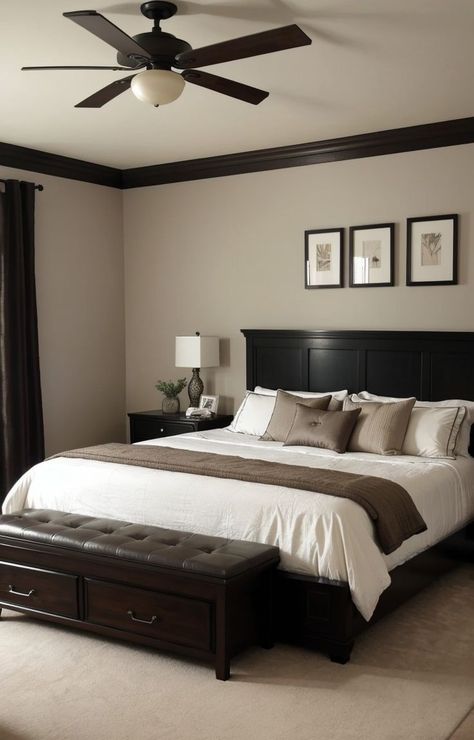 Wood Bedroom Decor Ideas, Brown Wood Bedroom, Dark Wood Bed Frame, Wood Bedroom Decor, Dark Wood Bedroom Furniture, Brown Bedroom Decor, Fall Bedroom Ideas, Dark Wood Bedroom, Brown Furniture Bedroom