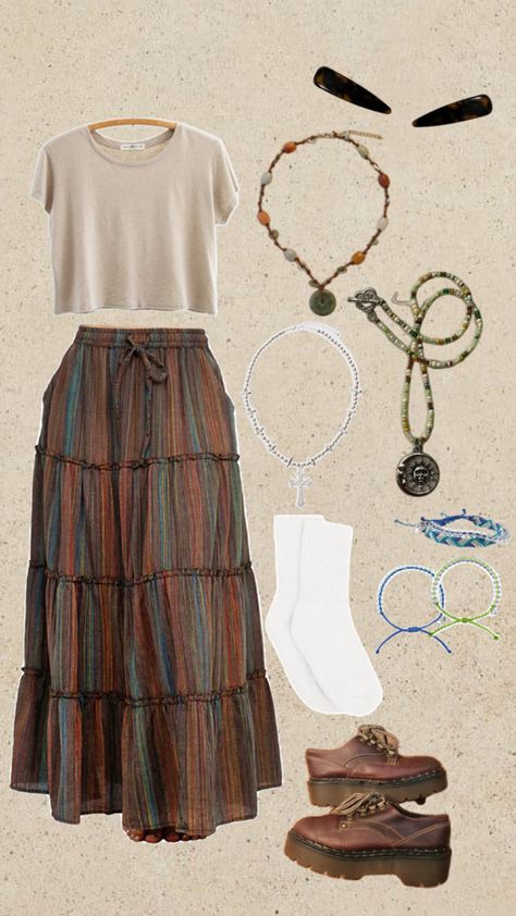 Boho Hippie Outfits, Teaching Outfits, Earthy Outfits, Boho Style Outfits, Hippie Outfits, Really Cute Outfits, Modest Outfits, Cute Casual Outfits, Boho Outfits