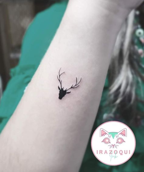 Small Deer Head Tattoo, Doe Tattoo Simple, Dear Tattoos, Small Deer Tattoo, Deer Tattoos For Women, Deer Antler Tattoo, Buck Tattoo, Holiday Tattoo, Deer Head Tattoo