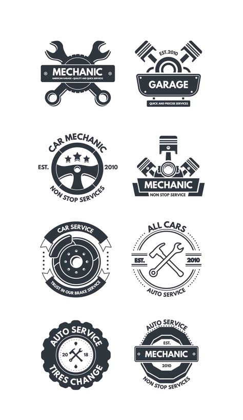 Car Service Logo Templates AI, EPS Mechanic Design, Garage Logo Design Ideas, Mechanic Logo, Auto Shop Logo Design, Auto Repair Shop Design, Car Mechanic Logo, Auto Shop Logo, Car Service Logo, Auto Service Logo