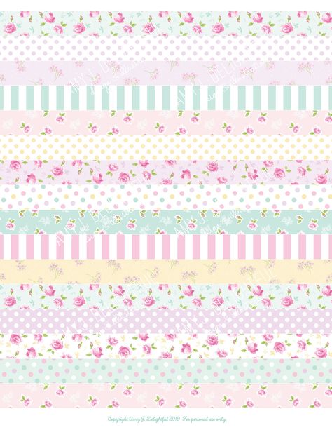 Washi Tape Stickers, Tape Stickers, Printable Flower, Washi Tape Planner, Tape Pattern, Scrapbook Stickers Printable, Printable Scrapbook Paper, Flower Printable, Paper Stars