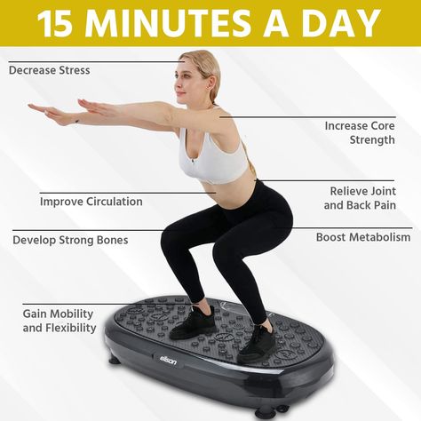 A beginners guide to vibration plate training with the only top 5 exercises you need to get started Power Plate Workout, Plate Exercises, Vibrating Plate, Plate Exercise, Vibration Plate Exercises, Whole Body Vibration, Power Plate, Vibration Plate, Exercise Machine