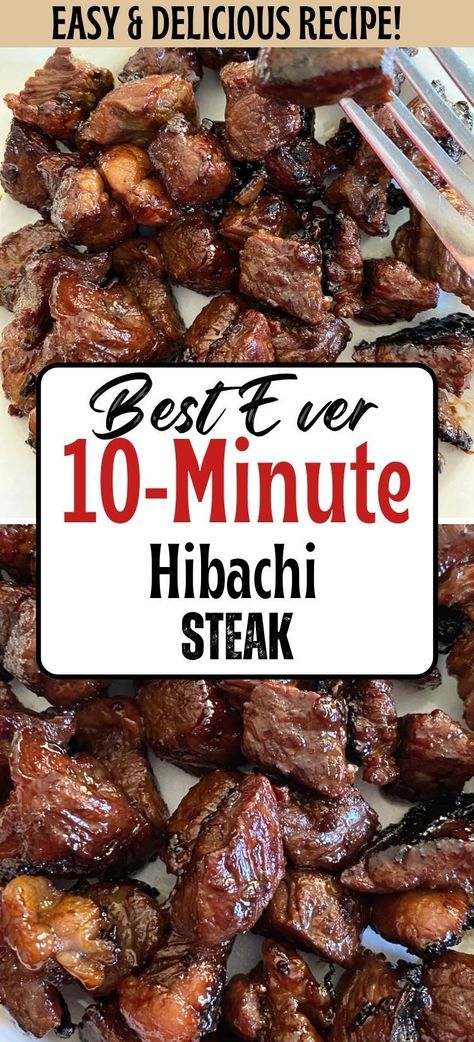 Master the art of speedy cooking with our 5-Ingredient Hibachi Steak – a fast and flavorful solution for your dinner cravings. In just 10 minutes, you can enjoy the bold and savory taste of hibachi-style steak in the comfort of your home. Use it as a filling for tacos, add it to a hibachi-inspired rice bowl, or serve it alongside your favorite grilled veggies. Elevate your culinary skills with this simple yet impressive hibachi steak recipe. #FastFlavor #HibachiDelight #SimpleCookingMagic Hibachi Steak Fried Rice Recipe, Habachi Steak Bowl, Crockpot Hibachi Steak, Japanese Hibachi Recipes Blackstone, Easy Steak And Rice Recipes, Hibachi Steak On Blackstone, Rice Bowls With Steak, Rice And Steak Bowls, Steak Hibachi Recipe Blackstone