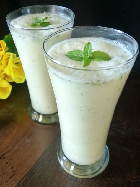 MATTHA | CHAAS | SPICY BUTTER MILK | मठ्ठा – Meet The Taste Pista Milk Shake, Indian Milk Tea, Masala Milk Photography, Desi Ghee Photography, Badam Milk Recipe, Vegetarian Snacks Recipes, Coriander Leaves, Vegetarian Snacks, Fresh Mint Leaves