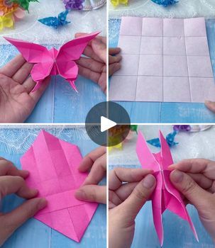 Butterfly Step By Step, Origami Butterflies, Paper Butterfly Crafts, Diy Paper Butterfly, Butterfly Craft, Tutorial Origami, Origami Butterfly, How To Make Origami, Paper Butterfly