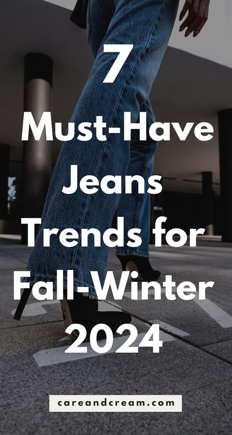 Discover the 7 latest jeans trends for Fall and Winter 2024! From wide leg and straight jeans to leopard jeans, stay ahead in denim fashion. Plus, explore chic and classy jean fall outfit ideas and jean winter outfit ideas. Perfect guide for all fashion-forward women! 2024/2025 fall winter jeans trends for women. Trend Fall Winter 2024 Outfits, Booties Outfit Fall 2024, Fall Jeans Outfit 2024, 501 Outfit Women, Wide Leg Jeans Outfit Ideas Fall, Latest Denim Jeans For Women, Jeans 2024 Fall, Fall 2024 Fashion Trends Women 30s, Wide Leg Jeans Outfit Ideas Winter