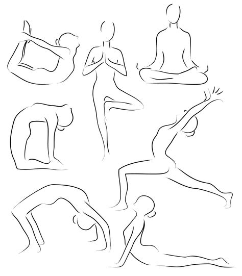 website inspiration: hand drawn silhouettes Yoga Sketch Art, Yoga Drawing Illustrations, Stretching Drawing, Stretch Drawing, Yoga Drawings, Yoga Sketch, Yoga Foto's, Bodybuilding Tattoo, Yoga Art Painting