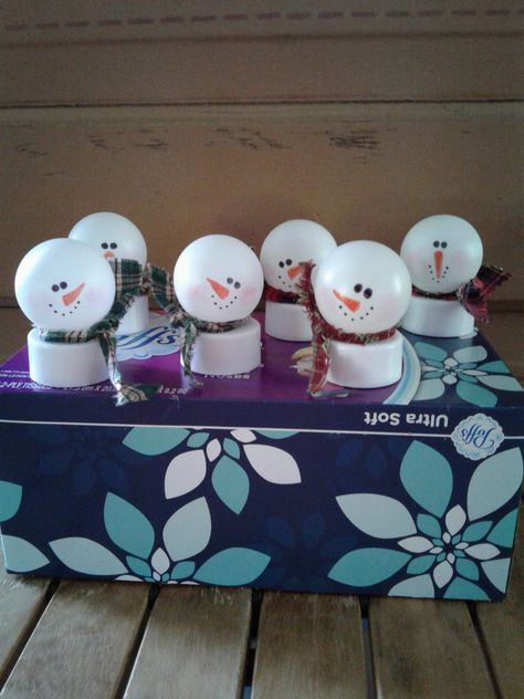 Ping Pong Ball Tea Light, Ping Pong Lights Diy, Battery Tea Light Crafts Christmas, Ping Pong Ball Lights Diy, Ping Pong Ball Crafts Ideas, Ping Pong Ball Lights, Tea Light Ornaments Diy, Tea Light Christmas Ornaments, Ping Pong Ball Ornaments