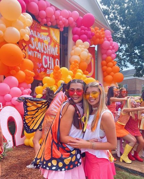 Sunshine Sorority Theme, Bud Day Themes Sorority, Sunshine Bid Day Theme, Bid Day Themes Sorority Unique, Chi Omega Bid Day Themes, Bid Day Themes Unique, Walking On Sunshine Bid Day, Unique Bid Day, Work Week Themes