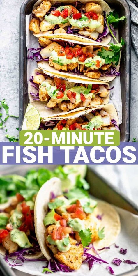 With dozens of five-star reviews and thousands of shares, rest assured this Cod Fish Taco is tried and tested and soon to be your go-to for taco Tuesday. Cod Tacos, Cod Fish Tacos, Healthy Taco Recipes, Greek Pizza, Meal Prep Menu, 20 Minute Dinners, Traditional Mexican Food, Fish Taco, Fish Tacos Recipe