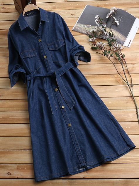 Jeans Frock, Frock Fashion, Frock For Women, Womens Denim Dress, Fashion Top Outfits, Trendy Dress Outfits, Women Coats, Blessed Quotes, Simple Pakistani Dresses