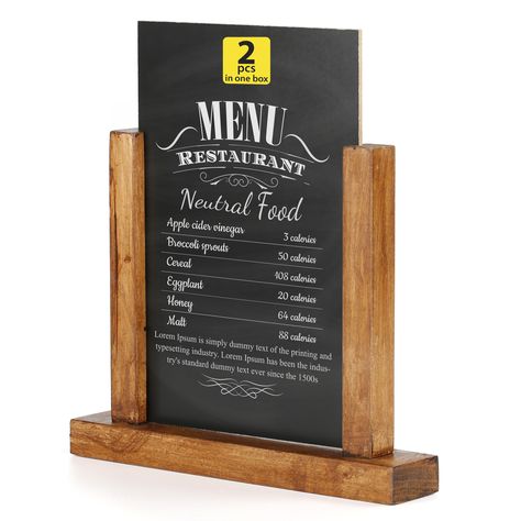 Arrives by Fri, Feb 23 Buy M&T Displays Contemporary Desktop Menu Holder with Chalkboard, Portrait Table Top Sign Holder, Ad Frame for Restaurant, Store, Office, Wedding, Party, Event (2 Pack) (Dark Wood, 5.5x8.5) at Walmart.com Diy Table Top, Menu Holders, Chalk Pens, Liquid Chalk, Sign Holder, Table Signs, Party Event, Beech Wood, Wood Colors