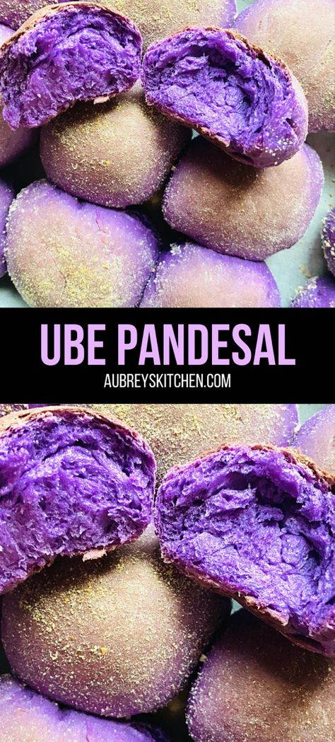 Ube Pandesal without cheese Ube Sweet Bread, Filipino Sweet Potato Recipe, Ube French Toast Recipe, Ube Spanish Bread Filipino, Ube Rolls Recipe, Ube Halaya Recipe Filipino Desserts, Recipes With Ube Jam, Ube Banana Bread, Fresh Ube Recipes