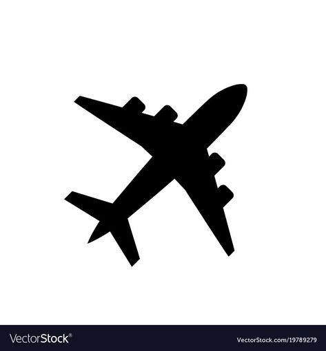 Plane Vector Illustration, Airplane Sillouhette, Airplane Black And White, Airplane Vector Illustration, Background Airplane, Black Plane, Black Airplane, Plane Illustration, Plane Silhouette