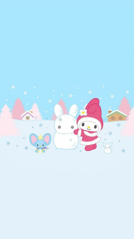 Christmas Pink Background, My Melody Christmas Wallpaper, Sanrio Winter Wallpaper, Pink Christmas Iphone Wallpaper, Christmas Sanrio, Sanrio Christmas, Hello Kitty Tattoos, My Melody Wallpaper, Christmas Aesthetic Wallpaper