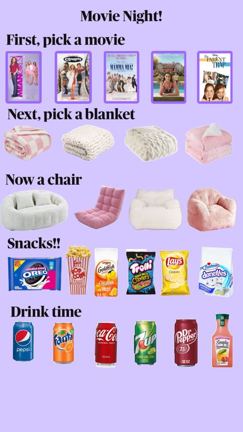 Movie Night Essentials, Sleepover Essentials, Making A Gift Basket, Simply Lemonade, Craft Market Display, Birthday Basket, School Bag Essentials, Cute Birthday Ideas, Cute Gifts For Friends