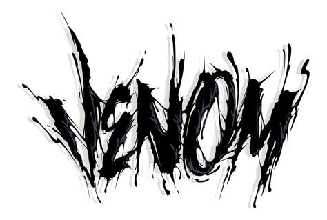 Venom Word Tattoo, Venom Graffiti, Venom Font, Venom Tattoo Design, Venom Tattoo Ideas, Venom Tattoos, Venom Illustration, Venom Svg, White Venom