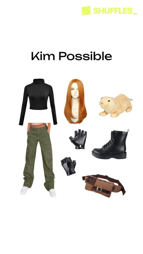 #myfirstshuffle Diy Disney Costume, Kim Possible Halloween, Kim Possible Outfit, Kim Possible Costume, Easy Costume Ideas, Last Minute Kostüm, Halloween Costume Cute, Kim Possible Cosplay, Halloween Costume Inspiration