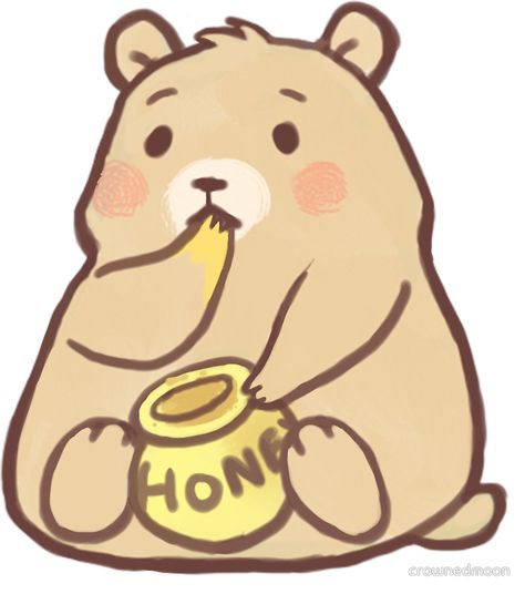 Cute Bear Eating Honey" Stickers by crownedmoon | Redbubble Bear Eating Honey, Honey Illustration, Bear Eating, Milk Art, Twisted Tree, Honey Design, Mandala Rock Art, Cute Bear Drawings, Honey Bear