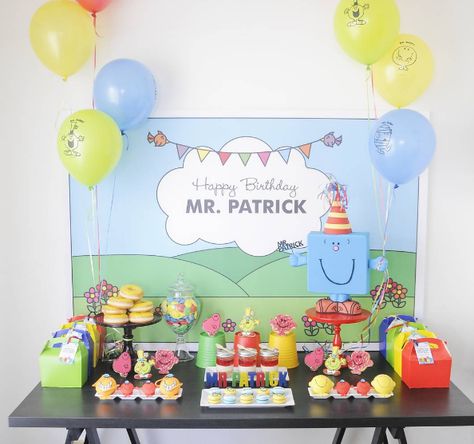 Mr Men Birthday Party, Mr Men Party, Homemade Party Decorations, Mr Men Little Miss, Man Cookies, Monsieur Madame, Ninja Party, Mr Men, Man Party