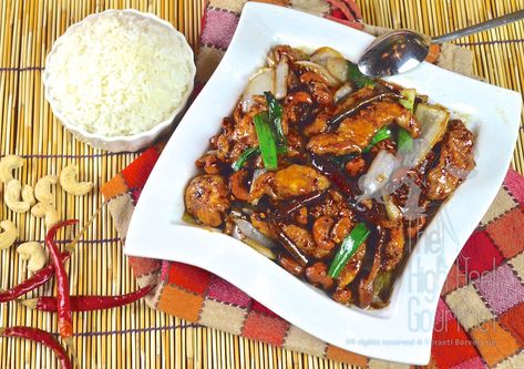 Thai Stir Fry Chicken with Cashew Nuts, Gai Pad Med Ma Muang | The High Heel Gourmet Pad Med Mamuang, Thai Cashew Chicken, Stir Fry Chicken, Thai Stir Fry, Fry Chicken, Thailand Food, Cashew Chicken, Food Garnishes, Chicken Stir Fry