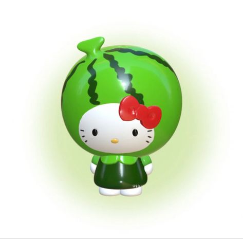 3d Sanrio, Green Hello Kitty, Sanrio Stickers, Cat App, Rainbow Family, Green Icons, Icon Widget, Fruit Icons, Walpaper Hello Kitty