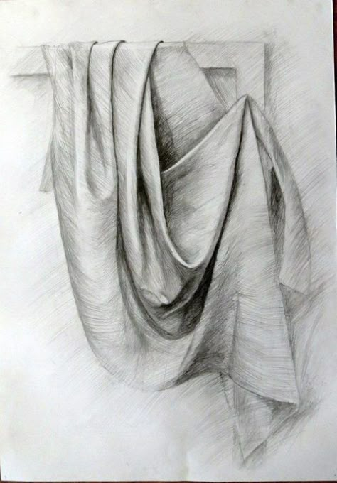 Drapery Drawing, Pencil Drawing Tutorials, Fabric Drawing, Object Drawing, Art Drawings Sketches Pencil, Basic Drawing, Still Life Drawing, Pencil Art Drawings, A Level Art